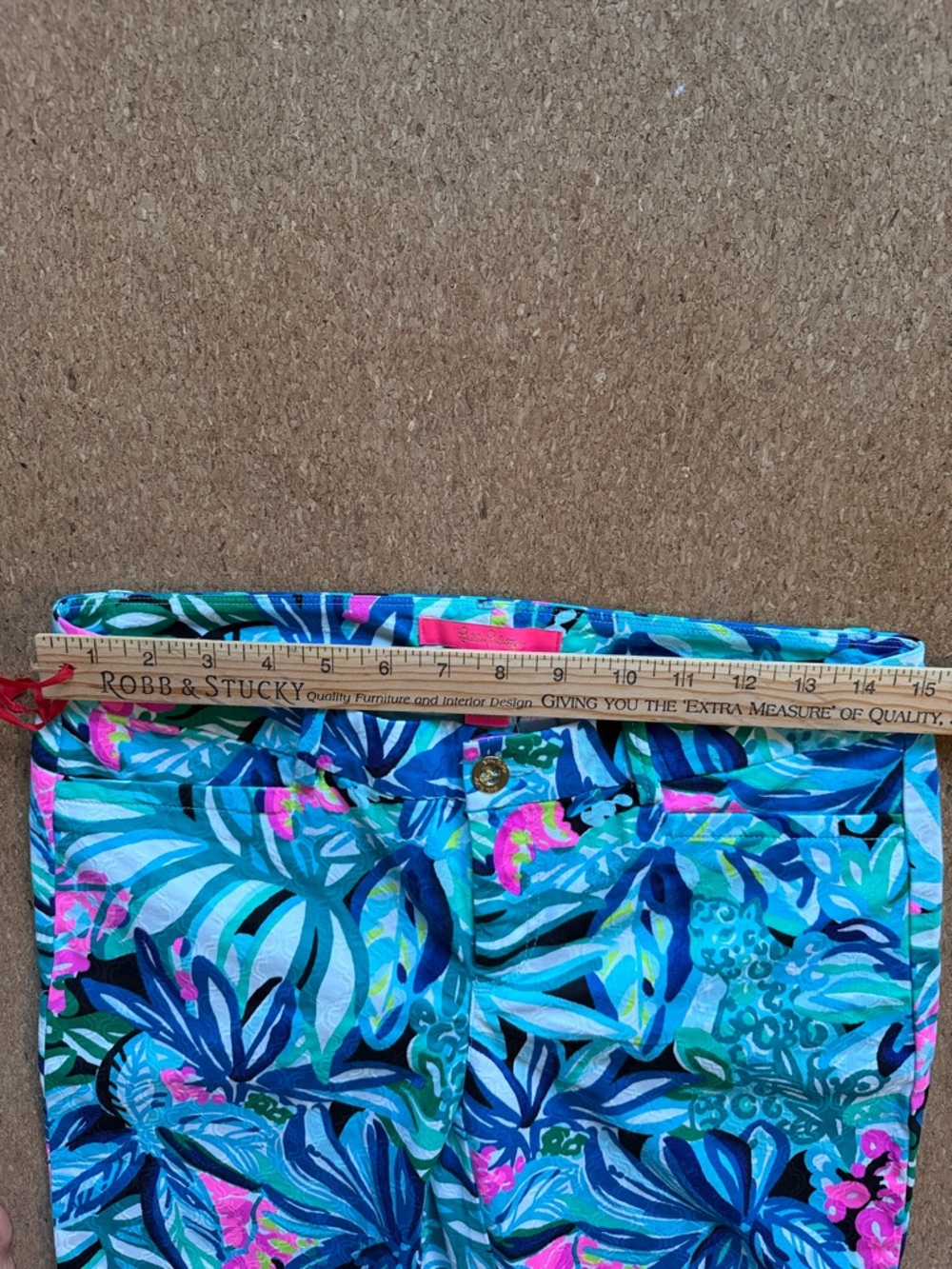 Lilly Pulitzer Blue, Teal & Pink Tropical Kelly skinny ankle pants - Picture 8 of 8